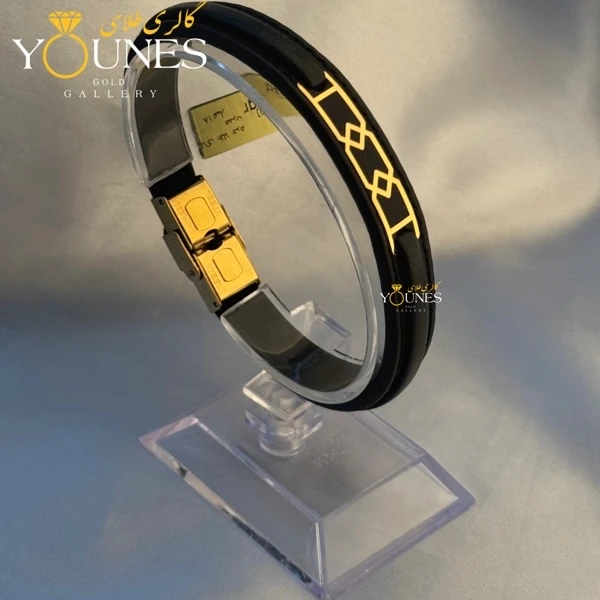 دستبند طلا چرم مردانه L195